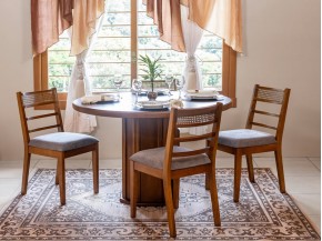 Conjunto Mesa de Jantar Realce Fenix com 06 Cadeiras 1.30 x 1.30 Redonda