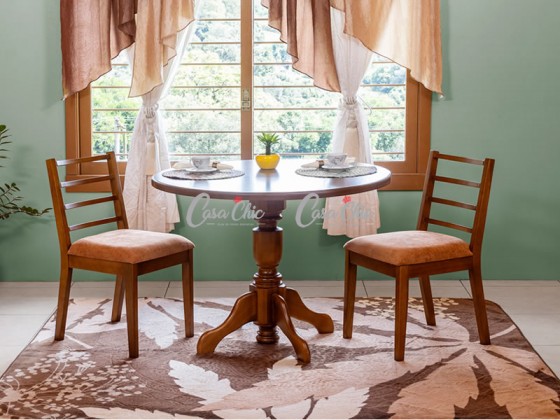 Conjunto Mesa de Jantar Realce Miami com 04 Cadeiras 1.10 x 1.10 Redonda