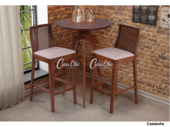 Conjunto Mesa Bistro Celta Normad com 04 Banquetas 0.70 x 0.70 Redonda