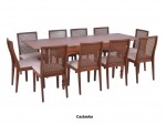 Conjunto Mesa de Jantar Cancum Mariana Elastica Extensivel com 10 Cadeiras com Encosto em Tela 1.53 ou 2.28 x 0.96 Retangular