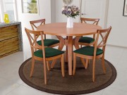 Conjunto Mesa de Jantar Bianca 1.20 x 1.20 Redonda com 04 Cadeiras Miami