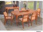 Conjunto Mesa de Jantar com 06 Cadeiras com Encosto em Tela Hanna e Mesa Brioche Retangular 1.80 x 1.00