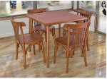 Conjunto Mesa de Jantar Country 0.82 x 0.82 Quadrada com 04 Cadeiras Country