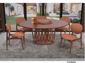 Conjunto Mesa de Jantar com 06 Cadeiras Yano e Mesa Xingu Oval 1.80 x 1.30