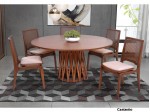 Conjunto Mesa de Jantar com 06 Cadeiras com Encosto em Tela Tikal e Mesa Xingu Redonda 1.60 x 1.60