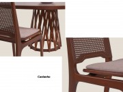 Conjunto Mesa de Jantar com 06 Cadeiras com Encosto em Tela Tikal e Mesa Xingu Redonda 1.60 x 1.60