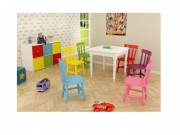 Conjunto Mesa Infatil para Criança Torneada com 04 Cadeiras Torneadas 0.60 x 0.60 Quadrada
