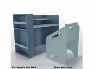 Mesa Escrivaninha com Banquinho Timber Baby Lumi COM FRETE GRATIS