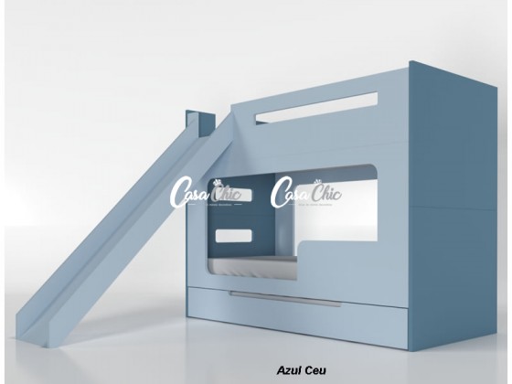 Triliche Beliche com Cama Auxiliar e Escorregador Lumi Timber Baby COM ENTREGA GRATIS