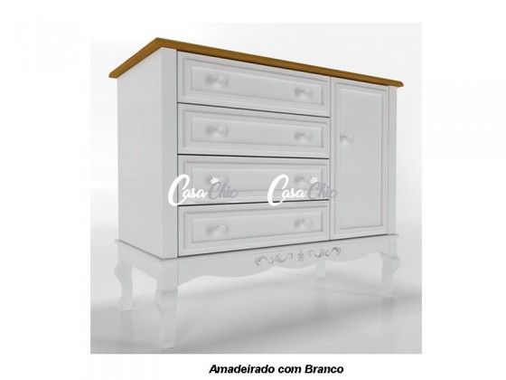 Comoda Timber Baby Versailles 04 Gavetas 1.15 m COM FRETE GRATIS