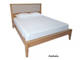 Cama King Size em Madeira Maciça Isadora 25010 Estofada Toscana Moveis Cama King Size em Madeira Maciça Isadora 25010 Estofada Toscana Moveis