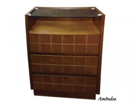 Mesa de Cabeceira Criado Mudo 03 Gavetas 13140 Perola Toscana Moveis