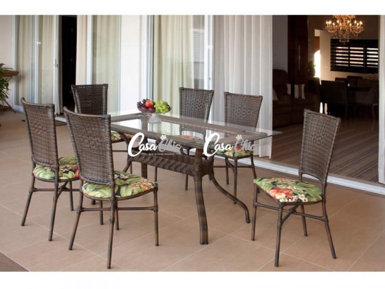 Conjunto Mesa de Jantar Mirage II com 06 Cadeiras 1.68 x 0.90 Retangular